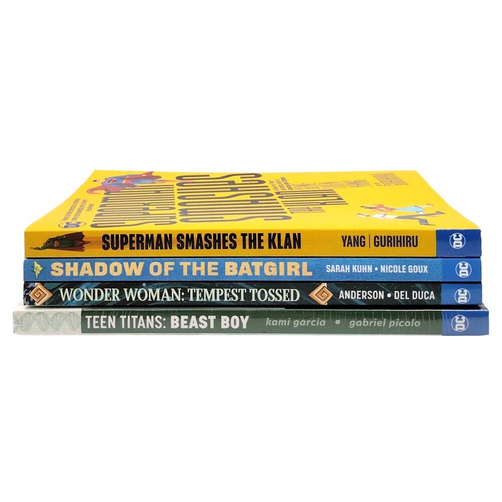4 Young Adult Graphic Novel Lot Beast Boy Superman Wonder Woman Batgirl New DC